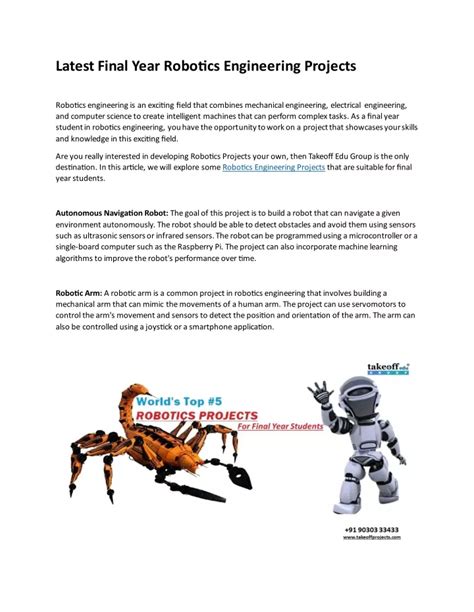 PPT - Latest Final Year Robotics Engineering Projects PowerPoint ...