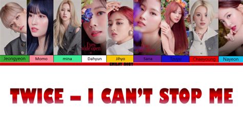 TWICE I CANT STOP ME COLOR CODED LYRICS YouTube