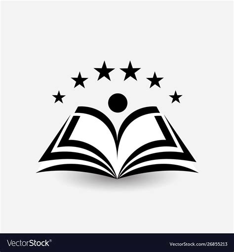 Education Logo Open Book Dictionary Vector Image On Vectorstock