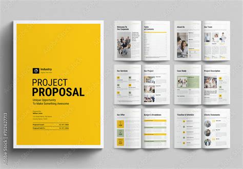 Project Proposal Template Design Layout Stock Template | Adobe Stock