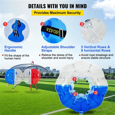 Vevor Inflatable Bumper Ball 4ft 5ft Bubble Soccer Ball 0 8mm Eco Friendly Pvc Zorb Ball Human