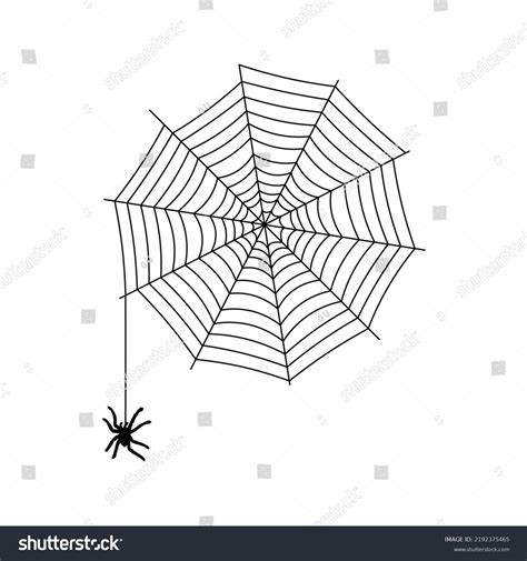 Spider Cobweb Halloween Symbols Flat Vector Stock Vector Royalty Free