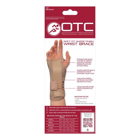 Otc Wrist Brace Suede Finish 2360