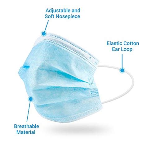 Gearonic Disposable Face Masks Ply Blue Mask Non Woven Safety