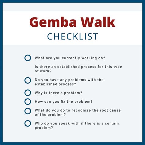 Gemba Walk Checklist