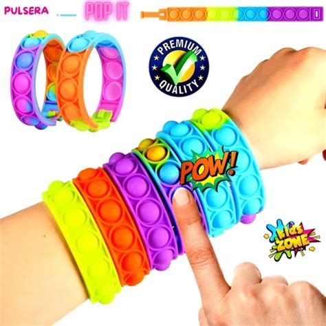 Pulsera Fidget Silicon Pop It Antiestrés Adultos Y Niños R5 MercadoLibre