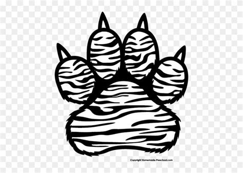 Tiger Paw Print - Tiger Paw Print Drawing - Free Transparent PNG ...