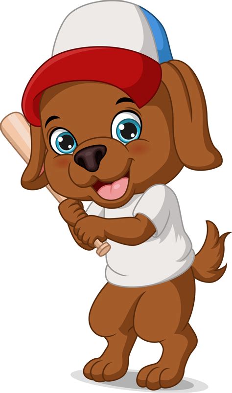 Cartoon dog playing a baseball 5112448 Vector Art at Vecteezy