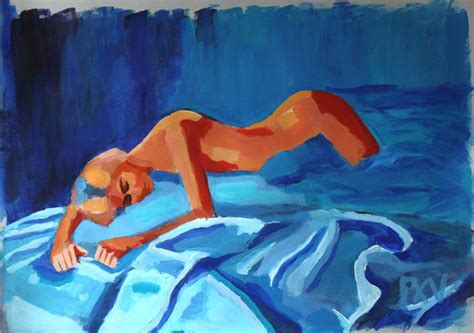 Nude In Bed Painting By FX VAUDELEAU Saatchi Art