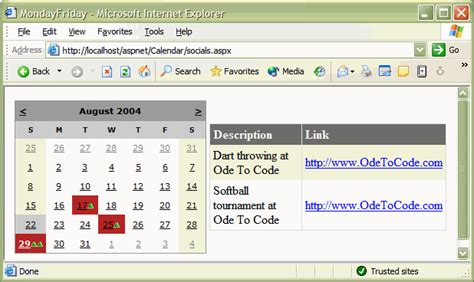 The Calendar Control And The Dayrender Event In Aspnet