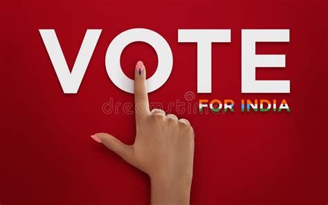 VOTE for INDIA, Female Indian Voter Hand with Voting Sign or Ink ...