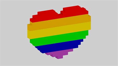 LGBT 8 Bit 3D Heart 3D Model TurboSquid 1840762