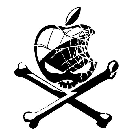 Skull Apple Logo Mac Crossbones Bite Shattered Glass ClipArt Best