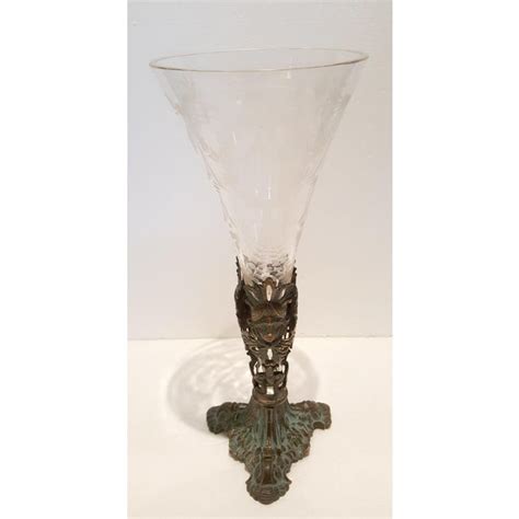 French 1880s Belle Epoque Bronze And Etched Glass Epergne Chairish