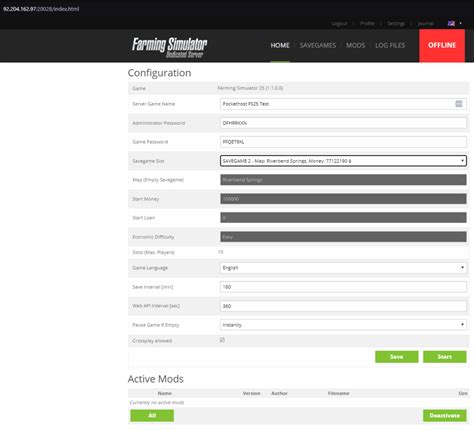 Farming Simulator 25 Jak skonfigurować serwer Pockethost