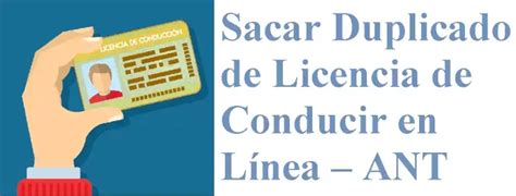 Sacar Duplicado De Licencia De Conducir En L Nea Ant