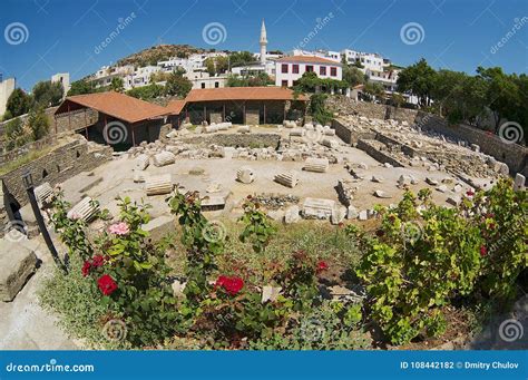 Rovine Del Mausoleo Di Mausolus Una Delle Sette Meraviglie Del Mondo