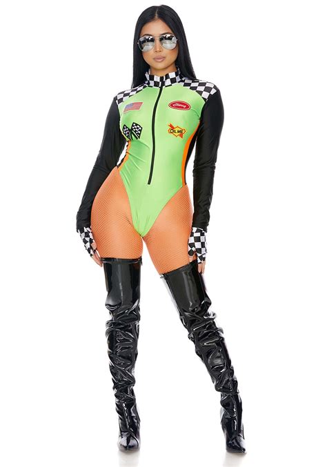 Green Racecar Driver Sexy Womens Costume