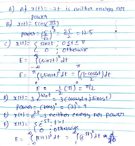 [solved] 1 For The Following Signals Determine If The Signal Is An Energy Course Hero