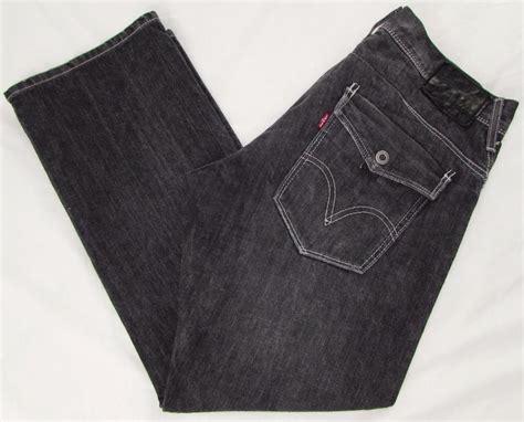 Levis Levi S Jeans Relaxed Slim Straight Black Flap Back Pockets