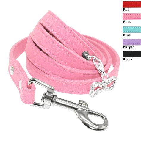 Small Dog Leash Soft Suede Leather Dog Leashes For Chihuahua Yorkishire ...