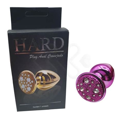 Plug Anal M em Metal Formato Cônico e Detalhes de Joias Cravejado Hard Plug Sexual
