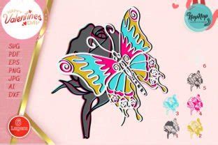 D Rose And Butterfly V Graphic By Nopnop Mandala Design Creative