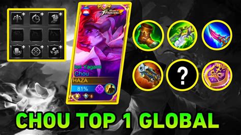 CHOU TOP 1 GLOBAL EMBLEM SET AND BUILD CHOU NEW META GAMEPLAY