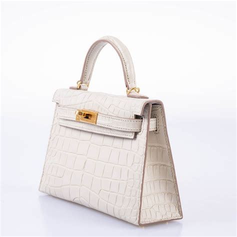 Hermès Kelly 20 Mini II Sellier Beton Matte Alligator with Gold