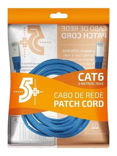 Cabo De Rede Blindado 5m Ethernet Rj45 Cat6 Azul 5 Metros Escorrega O