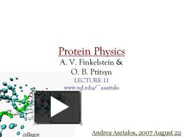 PPT Protein Physics PowerPoint Presentation Free To View Id