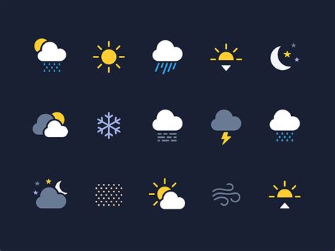 Weather Icons Made With Figma By Alex Vanderzon On Dribbble