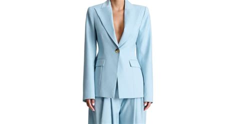 Naked Wardrobe One Button Blazer In Blue Lyst