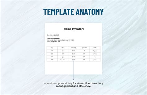 Home Inventory Spreadsheet Template in Google Docs, Google Sheets, Word, Pages, Excel, Apple ...