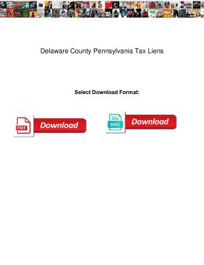 Fillable Online Delaware County Pennsylvania Tax Liens Delaware County