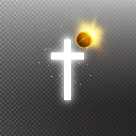 Shining White Cross And Sunlight Special Lens Flare Light Effect On