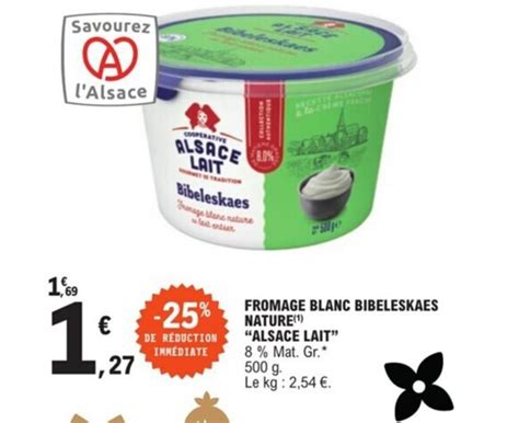 Promo Fromage Blanc Bibeleskaes Nature Alsace Lait Chez E Leclerc