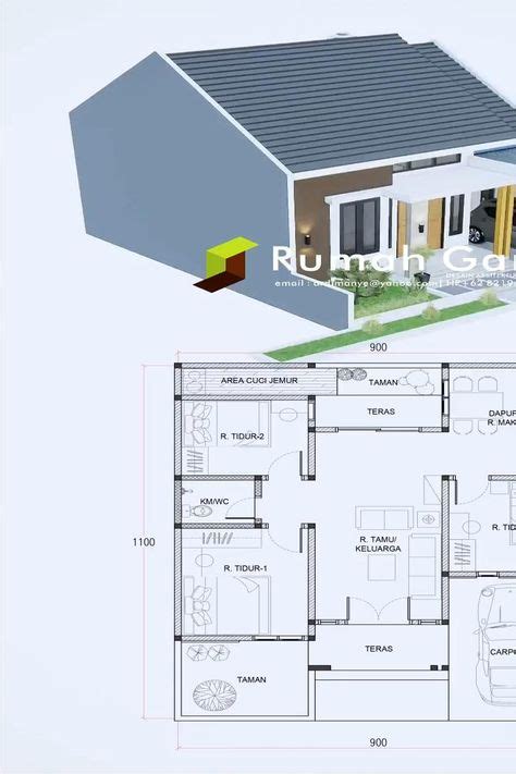 Wow Ini Dia Denah Rumah Minimalis Type Kamar Terbaru Denah