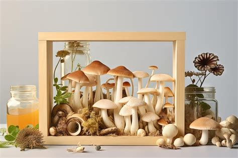 Premium AI Image | Mushroom growing at home with different types shiitake and king oyster ...