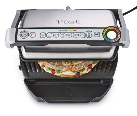 T-Fal OptiGrill Indoor Countertop Electric Smart Grill with 6 Cooking