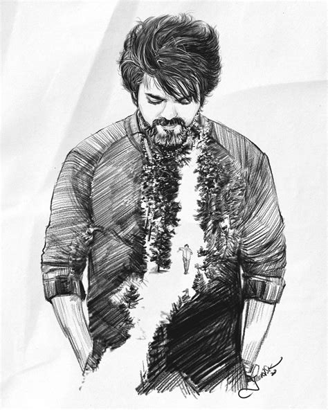 Artstation Leofilm Thalapathy Vijay Pencil Sketch 2023 Keep Calm And