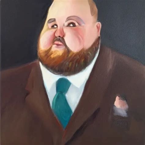 Oil Painting Of A Very Obese Man With A Long Beard Stable Diffusion