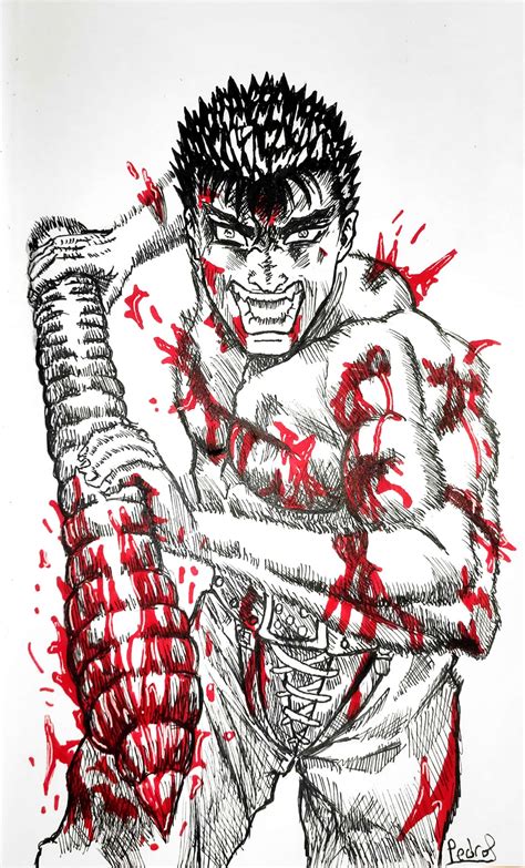 Drew Guts (reference from a manga panel), hope you guys like it : r/Berserk