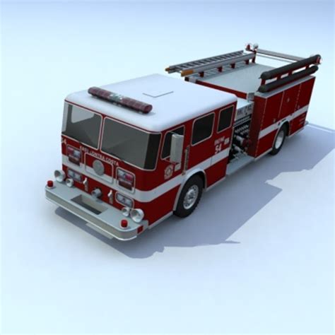 3d truck firetruck