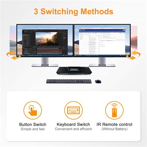 Buy Tesmart Hdmi Kvm Switch Port Dual Monitor Extended Display Uhd