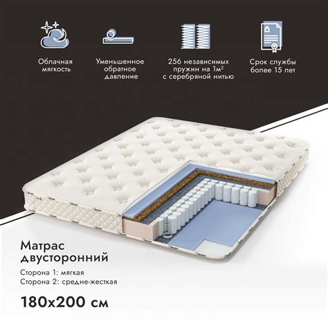 Матрас Премиум мягкий/средне-жесткий 180x200 - Hansales