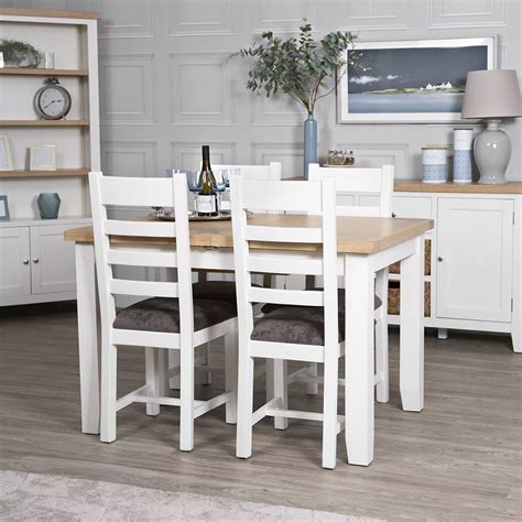 Eddington White M Ext Table X Ladder Back Chairs Collingwood