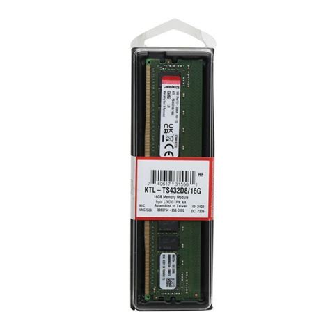 Kingston Technology 16GB DDR4-3200MHz PC4-25600 ECC Registered RDIMM 1Rx4 (2KIT) (KSM-16G-D4-3200-2KIT)