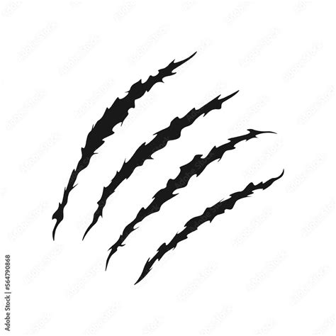 Scratch Claws Mark Icon Trace Of Wild Animal Monster Or Dinosaur