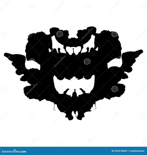 Rorschach Inkblot Black Silhouette Isolated On White Background Vector